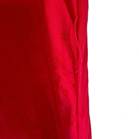 Sandro Paris Red Dress Midi V-neck long sleeve Floral FR 1 / Small US RTR - Picture 5 of 16